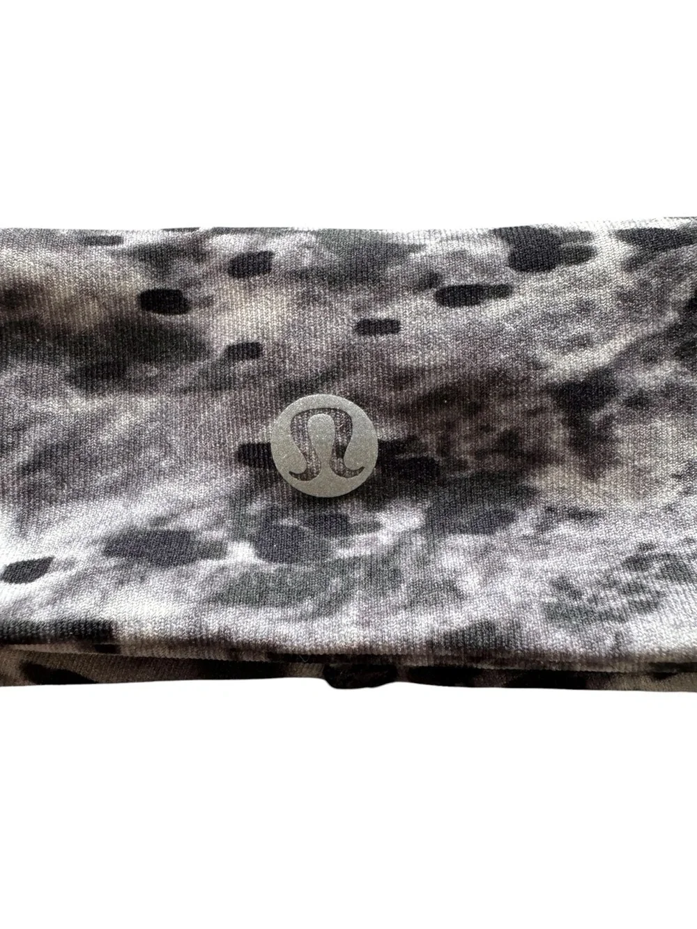 LuLuLemon OS Black/Gray Nylon/Lycra Elastane Fly Away Tamer Headband Luxtreme